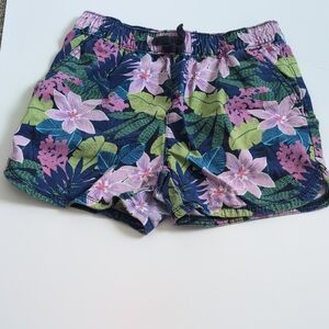 Place Floral Print Elastic Waist Shorts